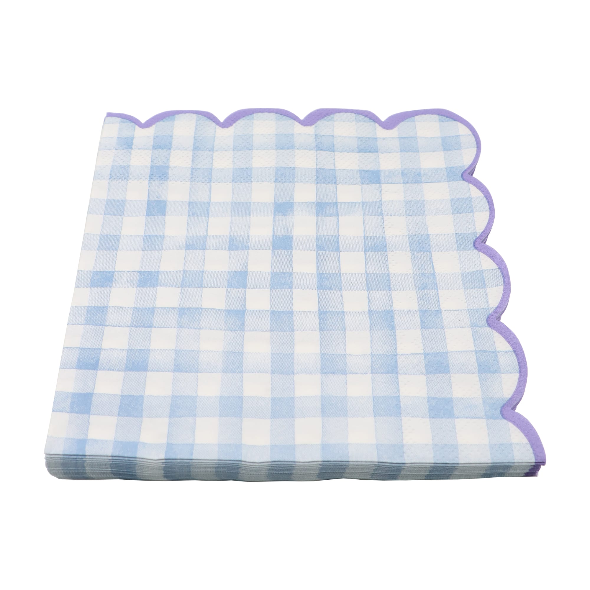 12 Packs: 20 ct. (240 total) & White Gingham Scallop Lunch Napkins by Celebrate It